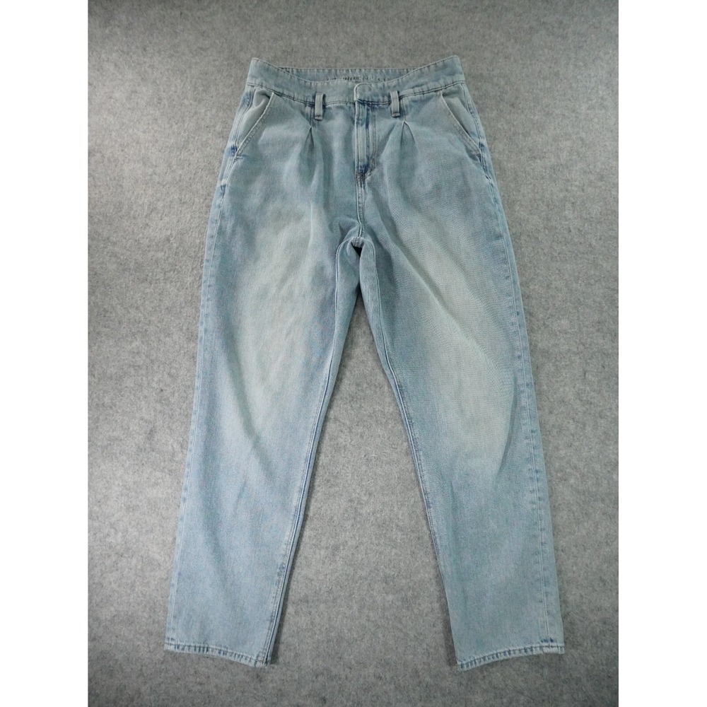 American Eagle Jeans Womens 10 Mom Pleated High Rise Light Wash‎
